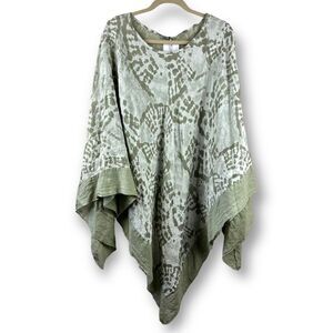 Elena‎ Baldi sage green linen poncho NWT size One Size